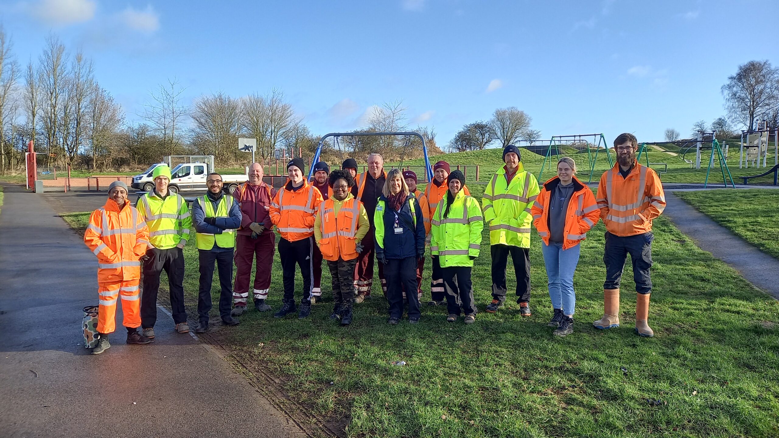 Van Elle team tree planting in Kirkby